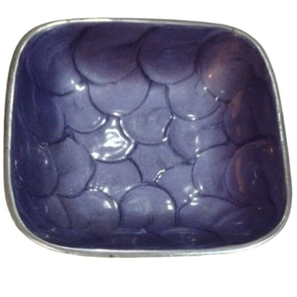 Pair Small‎ Ceramic Trinket Dishes Bowls by Suma Ceramic Inlay & Silvered Outers - Picture 6 of 12